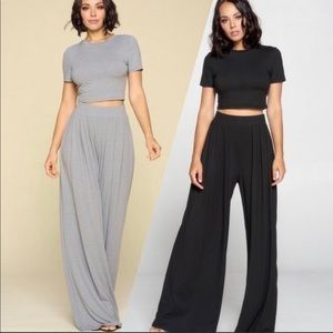 ✨SALE - Comfy Crop Top & Palazzo Pant Set✨ Medium